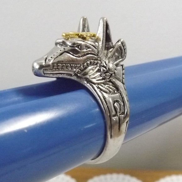 Anubis Stainless Steel Ring Vintage Egyptian Anubis Death God Egypt Mythology - Picture 7 of 10